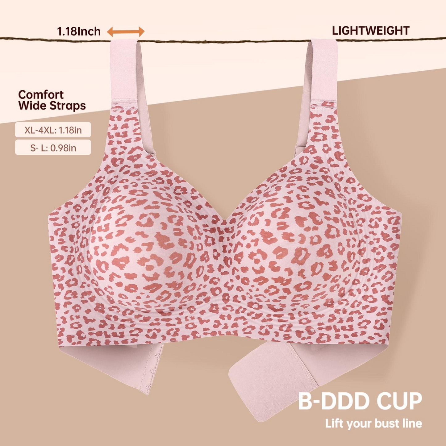 🏆LAST DAY SALE 70% OFF 🔥Super Firming Leopard Print Jelly Bra | Women Wirefree Bras 👍No More Sagging Breasts