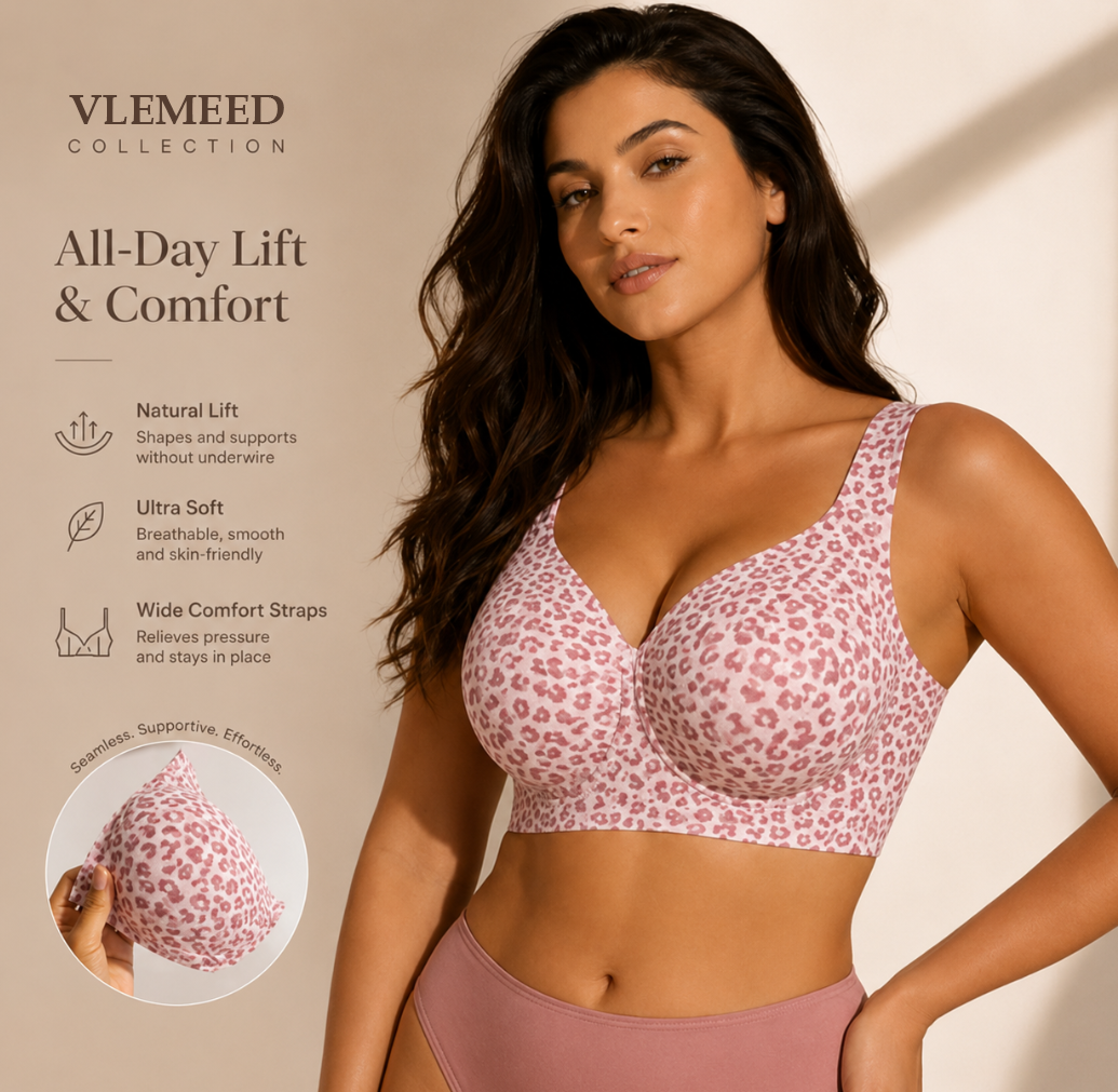 🏆LAST DAY SALE 70% OFF 🔥Super Firming Leopard Print Jelly Bra | Women Wirefree Bras 👍No More Sagging Breasts